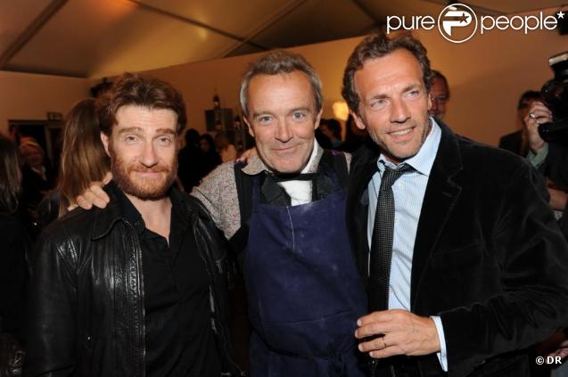 Thierry Frémont, Alain Passard et Stéphane Freiss lors du Dinner in the sky