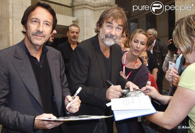 Jean-Hugues Anglade et Olivier Marchal à la clôture du Festival de la fiction TV de la Rochelle (20 septembre 2009)