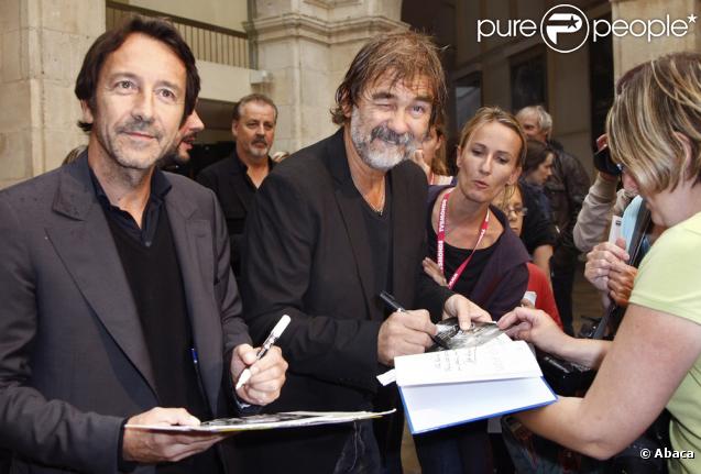 Jean-Hugues Anglade et Olivier Marchal à la clôture du Festival de la fiction TV de la Rochelle (20 septembre 2009)
