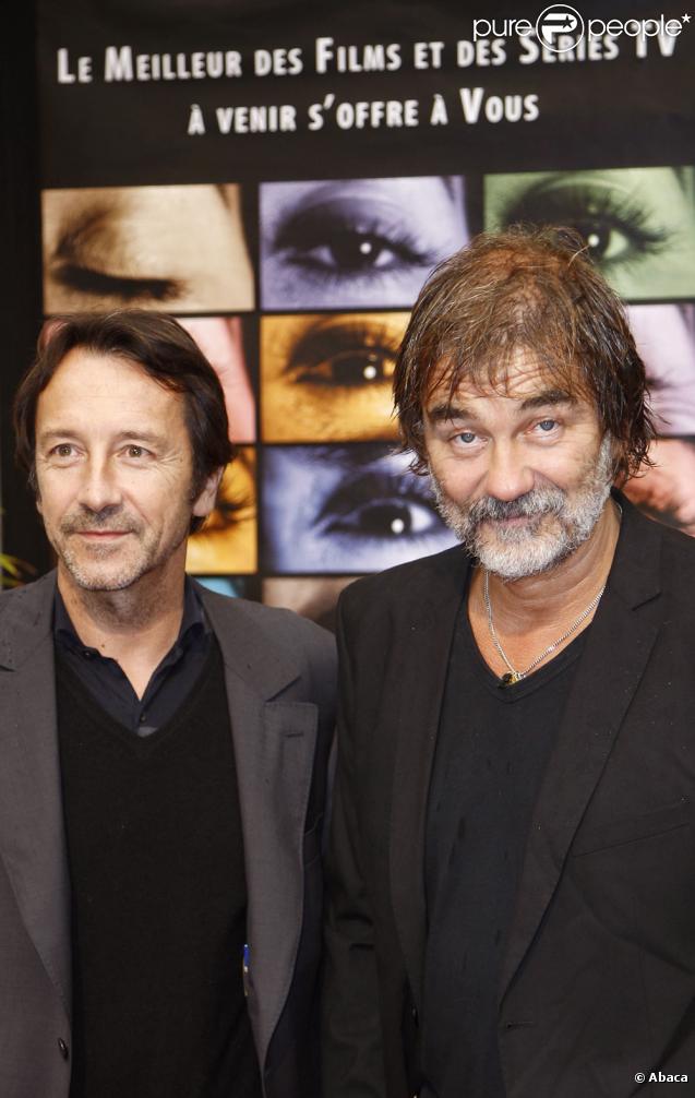 Jean-Hugues Anglade et Olivier Marchal à la clôture du Festival de la fiction TV de la Rochelle (20 septembre 2009)