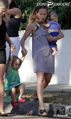 Jennifer Meyer et ses enfants, septembre 2009