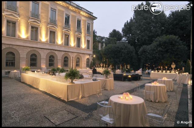 Soirée Versace à Milan, le 25/09/09, à l'occasion de la Fashion Week.