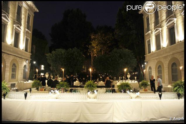 Soirée Versace à Milan, le 25/09/09, à l'occasion de la Fashion Week.