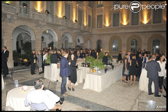 Soirée Versace à Milan, le 25/09/09, à l'occasion de la Fashion Week.