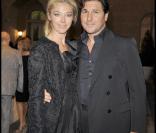 Soirée Versace à Milan, le 25/09/09, à l'occasion de la Fashion Week. Tamara Beckwith et Giorgio Veroni. 