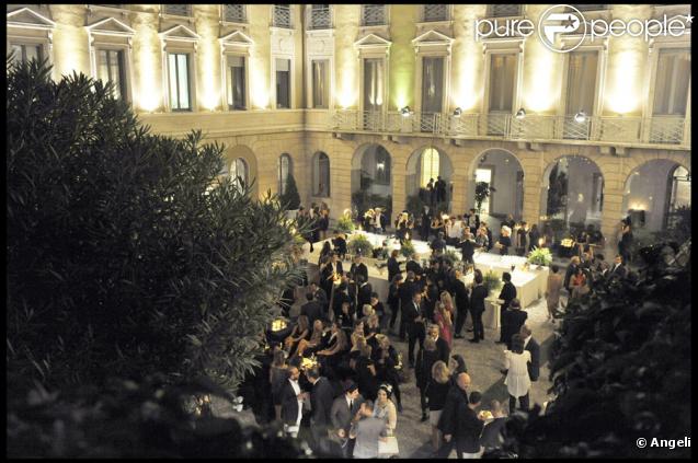 Soirée Versace à Milan, le 25/09/09, à l'occasion de la Fashion Week.