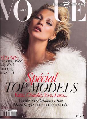 Kate Moss en couverture de Vogue en octobre 2009 