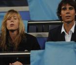 Rafael Nadal en charmante compagnie pendant le match Real de Madrid/Marseille, le 30 septembre à Madrid.