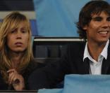 Rafael Nadal en charmante compagnie pendant le match Real de Madrid/Marseille, le 30 septembre à Madrid.