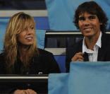Rafael Nadal en charmante compagnie pendant le match Real de Madrid/Marseille, le 30 septembre à Madrid.