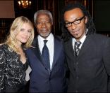 Mélanie Laurent, Koffi Annan et Manu Katché à la présentation du tube 