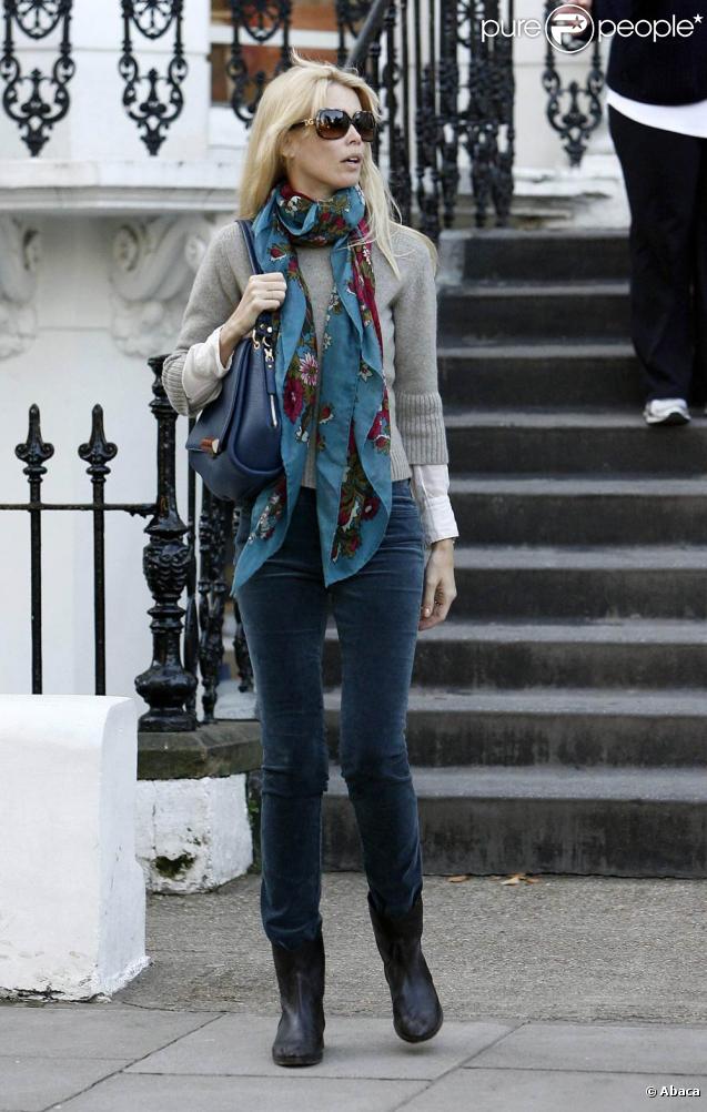 Claudia Schiffer à Londres, le 12 octobre 2009
