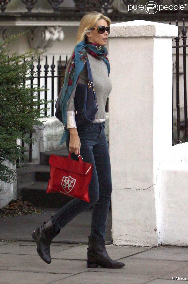 Claudia Schiffer à Londres, le 12 octobre 2009