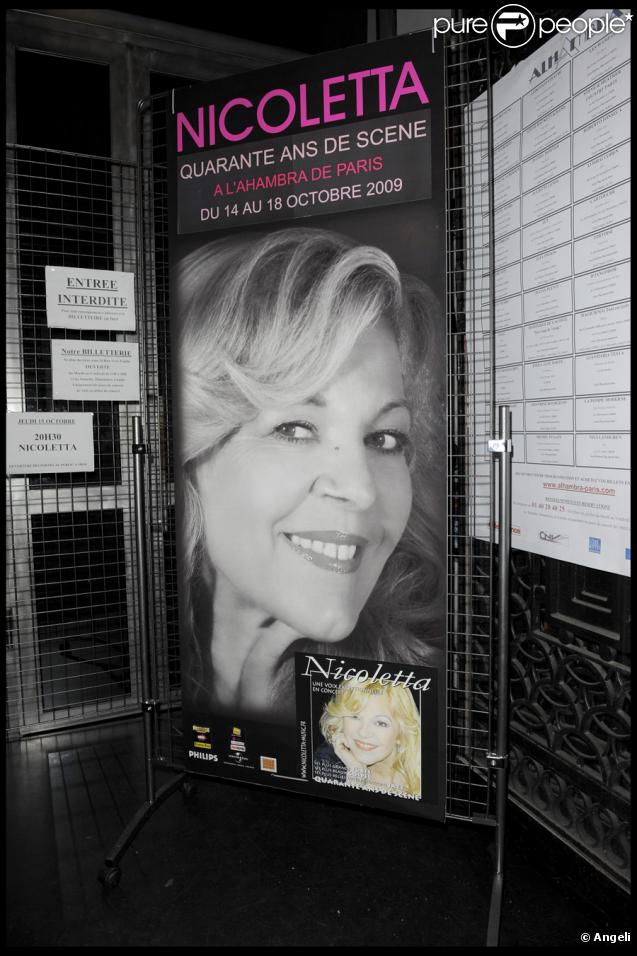 Le show pour les quarante ans de carrière de Nicoletta à L'Alhambra à Paris le 15 octobre 2009