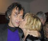 Christophe Molinier et sa compagne Nicoletta lors du show pour les quarante ans de carrière de Nicoletta à L'Alhambra à Paris le 15 octobre 2009