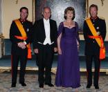 Henri de Luxembourg et son fils Guillaume reçoivent le couple présidentiel irlandais au Palais grand-ducal, le 16 octobre 2009