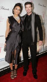Robin Thicke et sa femme Paula Patton sur le tapis rouge du Angel Ball 2009 à New York en octobre 2009