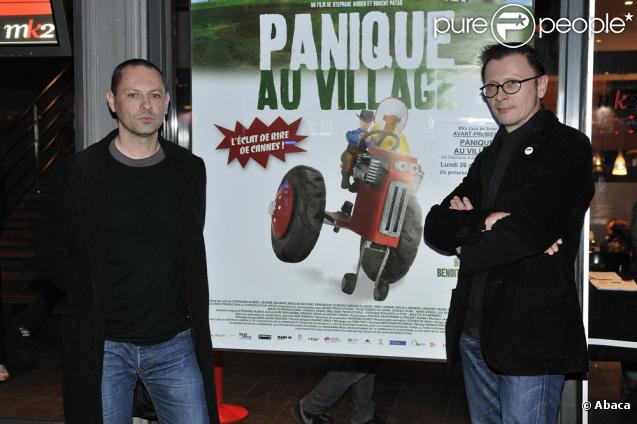 Stéphane Aubier et Vincent Patar à la projection de leur film Panique au Village (26 octobre 2009)
