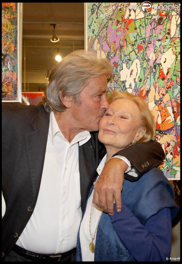 Alain Delon et Michèle Morgan à l'exposition Inclusions et Portraits. 13/10/09