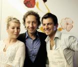 Elisabeth Buffet, Eric Guérin et Stéphane Bern à la soirée culinaire organisée en l'honneur de la pomme de terre Princesse Amandine. 15/10/09