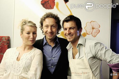 Elisabeth Buffet, Eric Guérin et Stéphane Bern à la soirée culinaire organisée en l'honneur de la pomme de terre Princesse Amandine. 15/10/09