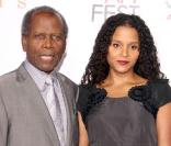 Sidney Poitier et sa fille Sydney Tamiia Poitier, à l'occasion de l'avant-première de  Precious , dans le cadre de l'AFI FEST 2009, au Graumann's Chinese Theatre de Los Angeles, le 1er novembre 2009 !