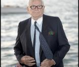Pierre Cardin arrive à Venise pour le concert donné en hommage à Alberto Bruni-Tedeschi. 03/11/09