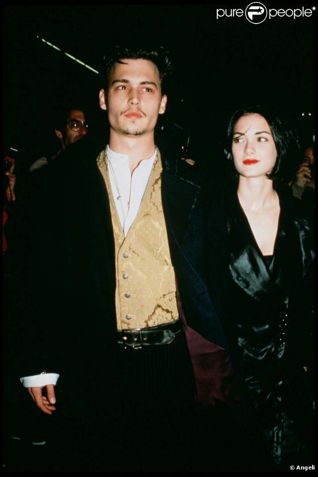 Winona Ryder et Johnny Depp le 7 décembre 1992. 