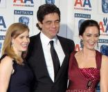 Amy Adams, Benicio Del Toro et Emily Blunt, lors des 18e Britannia Awards, à l'Hyatt Regency de Century Plaza à Century City, à Los Angeles, le 5 novembre 2009.