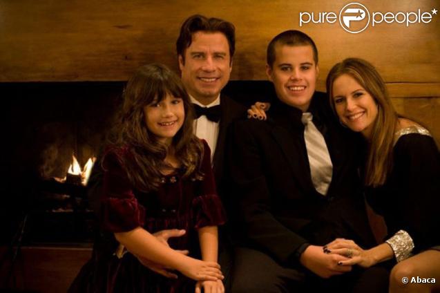 John Travolta, Kelly Preston et leurs enfants Jett et Ella 