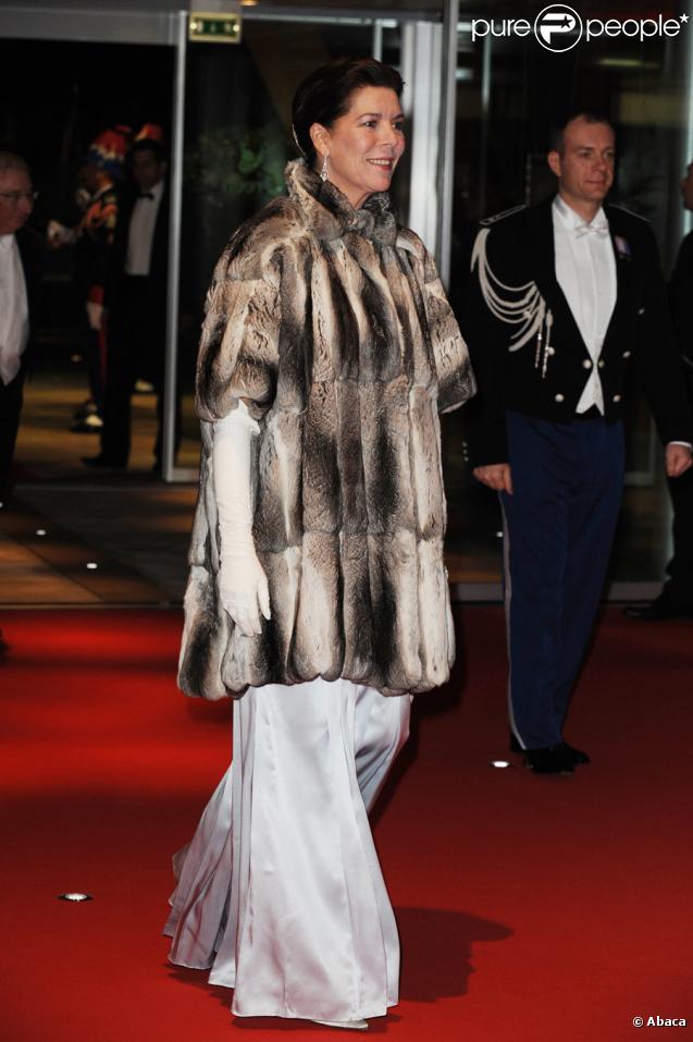 Caroline et Albert de Monaco lors des festivités du soir de la Fête nationale du 19 novembre 2009 à Monaco