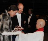 Caroline et Albert de Monaco lors des festivités du soir de la Fête nationale du 19 novembre 2009 à Monaco