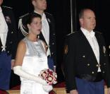 Caroline et Albert de Monaco lors des festivités du soir de la Fête nationale du 19 novembre 2009 à Monaco : l'opéra Turandot au Forum Grimaldi 