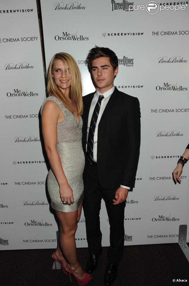 Claire Danes et Zac Efron lors de la première de Me and Orson Welles à New York le 23/11/09