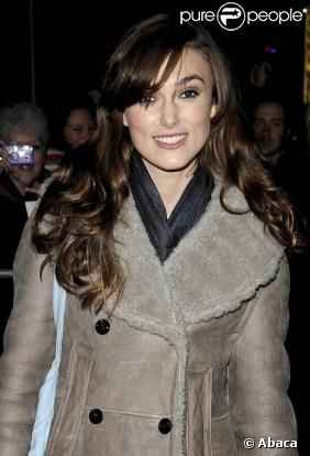 Keira Knightley à Londres, le 21 décembre 2009