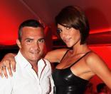 Richard Virenque et sa compagne Jessica Sow lors de la soirée au Nikki Beach Restaurant organisée par le joaillier David Morris à Saint-Barthélémy le 31 décembre 2009