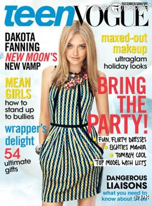 Dakota Fanning en couverture du Teen Vogue de décembre/janvier 2010 