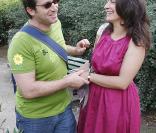 Cecile Duflot et son compagnon le frère de Bertrand Cantat, Xavier, photographe.