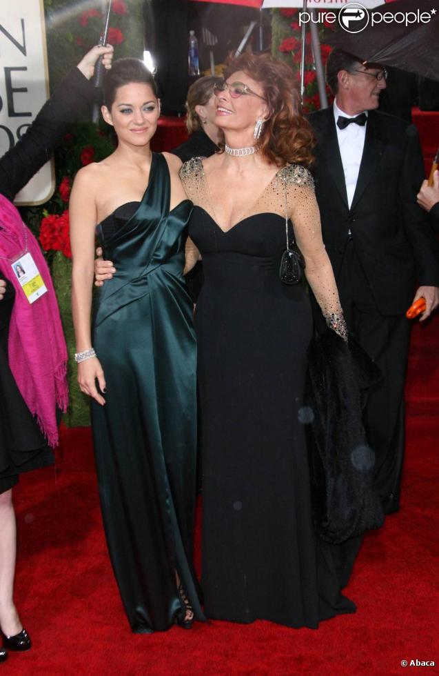 Marion Cotillard et Sophia Loren aux Golden Globes 2010 