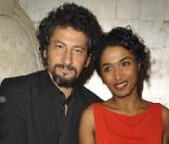 Sara Martins au côté de Radu Mihaileanu à l'occasion du dîner-cocktail organisé par la maison Chaumet pour les Révélations des César 2010, à l'hôtel Meurice, le 18 janvier 2010.