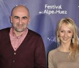 Gerard Mimram et Audrey Lamy lors de la cérémonie d'ouverture du Festival de l'Alpe D'Huez le 19 janvier 2010