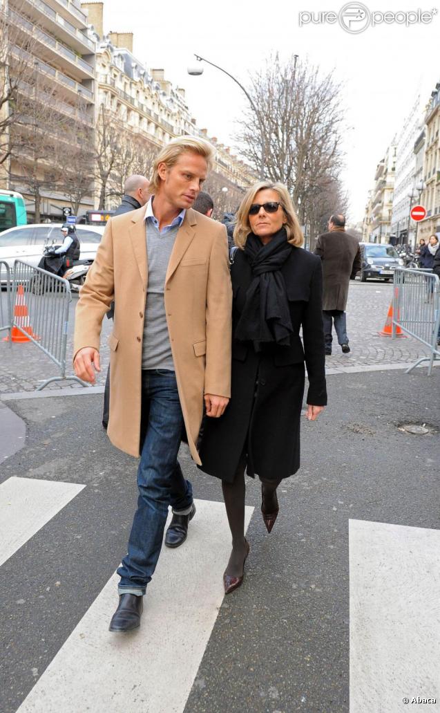 Claire Chazal et Arnaud Lemaire à la Fashion Week, à Paris. Défilé Dior le 25/01/2010