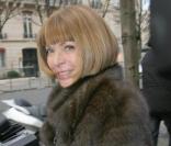Anna Wintour à la Fashion Week, à Paris. Défilé Dior le 25/01/2010