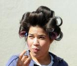 America Ferrera sur le tournage d'Ugly Betty