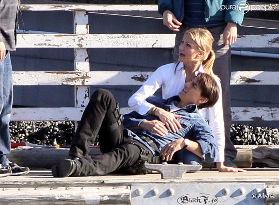 Cameron Diaz et Tom Cruise sur le tournage de Knight and Day à Long Beach en Californie le 27 janvier 2010