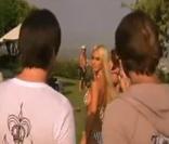 Lukas Delcourt, Romain Chavent et Shauna Sand dans la web série West Hollywood