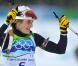 Marie-Laure Brunet lors de sa troisième place du 10 km du biathlon, à l'occasion des J.O. de Vancouver, le 16 février 2010.