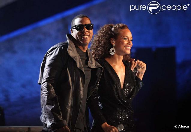 Alicia Keys et Jay-Z lors des Brit Awards, à Londres, le 16 février 2010 !