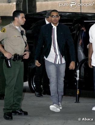 Chris Brown à son arrivée à la Cour de Los Angeles