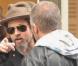 Brad Pitt et ses deux filles Zahara et Shiloh chez Bonpoint à Paris le 23 février 